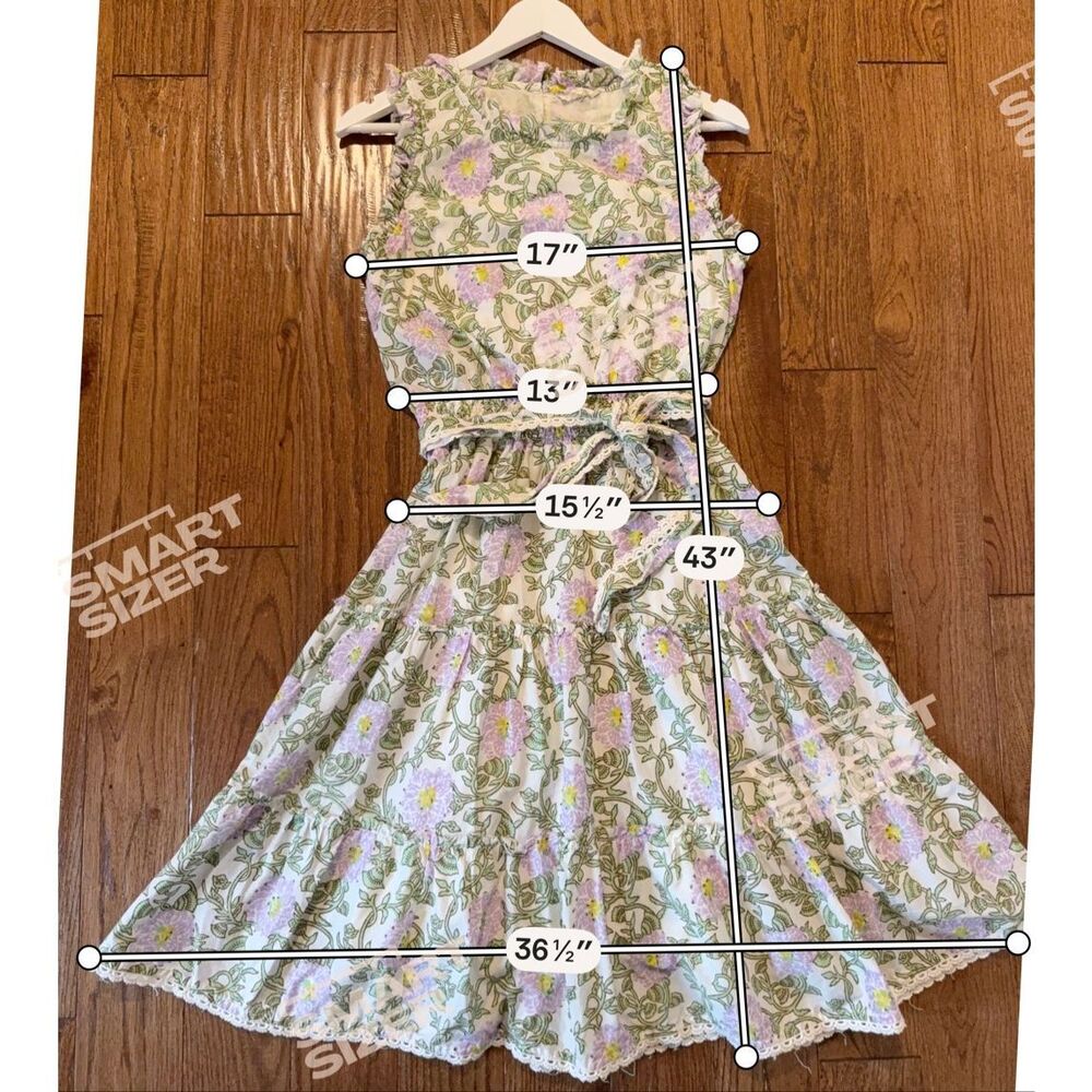 Roller Rabbit Daphne green and purple Floral midi dress size M - Picture 8 of 10